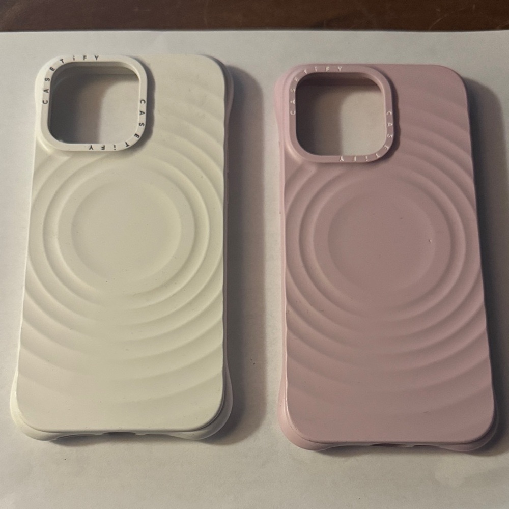 Casetify Ripple Design White and Pink Phone Cases